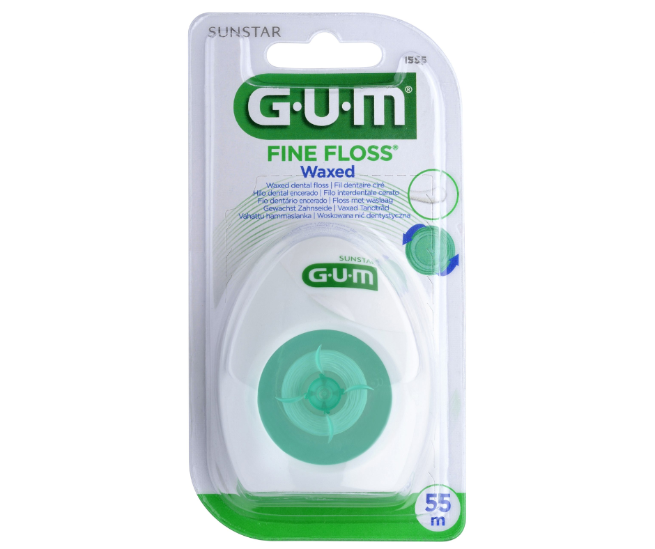 GUM FIL DENTAIRE FINE FLOSS CIRE ESPACES ETROITS REF 1555