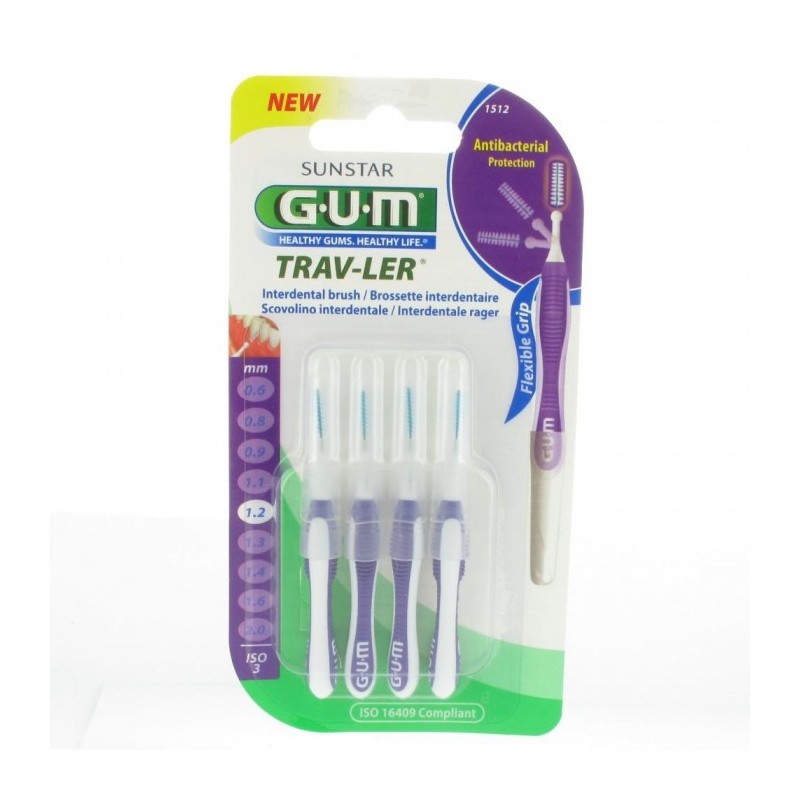 GUM MANCHE PAR 4 UNITES AVEC BROSETTE EXTRA FINE 1.2 MM REF 1512
