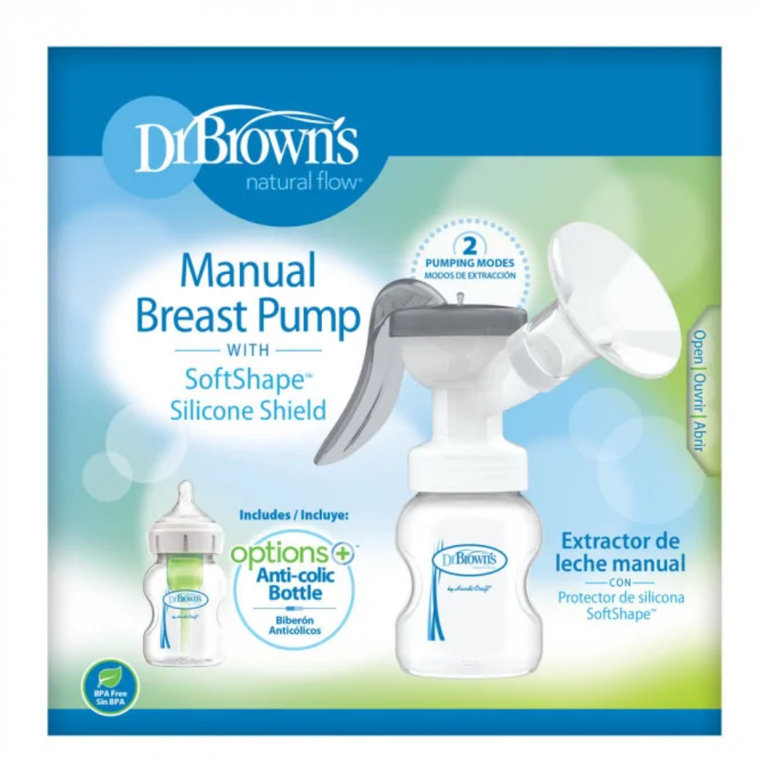 DR BROWNS TIRE LAIT MANUEL AVEC TETERELLE EN SILICONE SOFTSHAPE