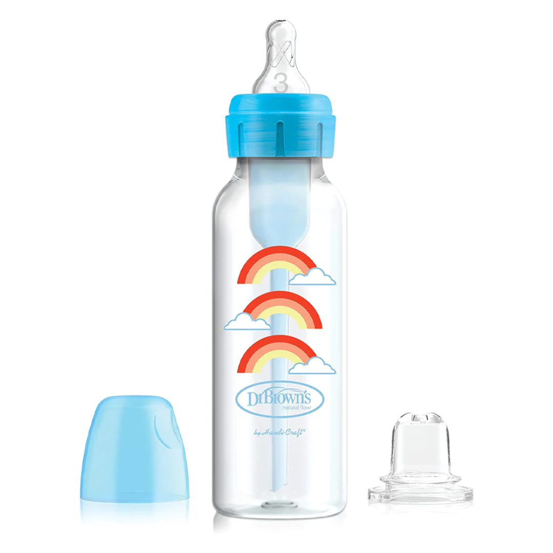 DR BROWNS BIBERON ANTI COLIC OPTION +250 ML COL ETROIT SIPPY + TETINE L3 6 MOIS+