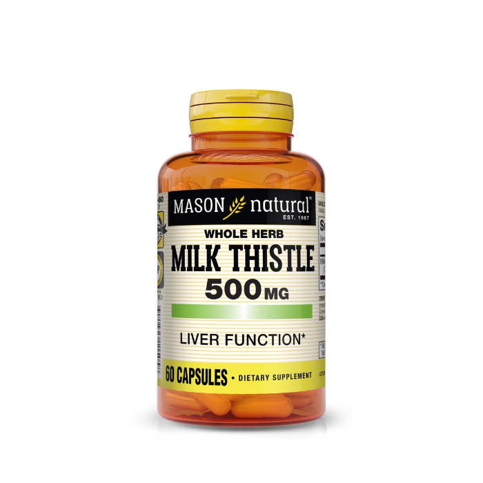 MASON NATURAL WHOLE HERB MILK THISTLE 500 MG 60 CAPSULES