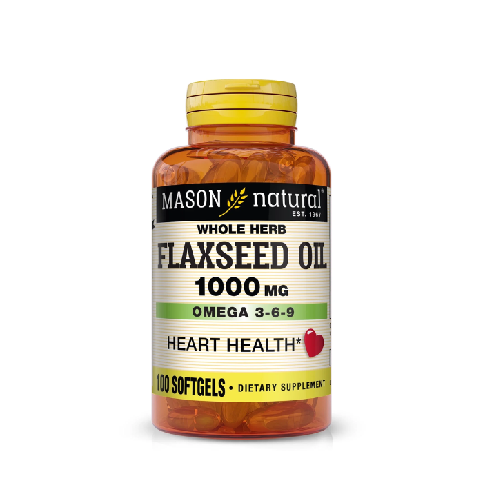 MASON NATURAL FLAXSEED OIL 1000MG 100 GELULES