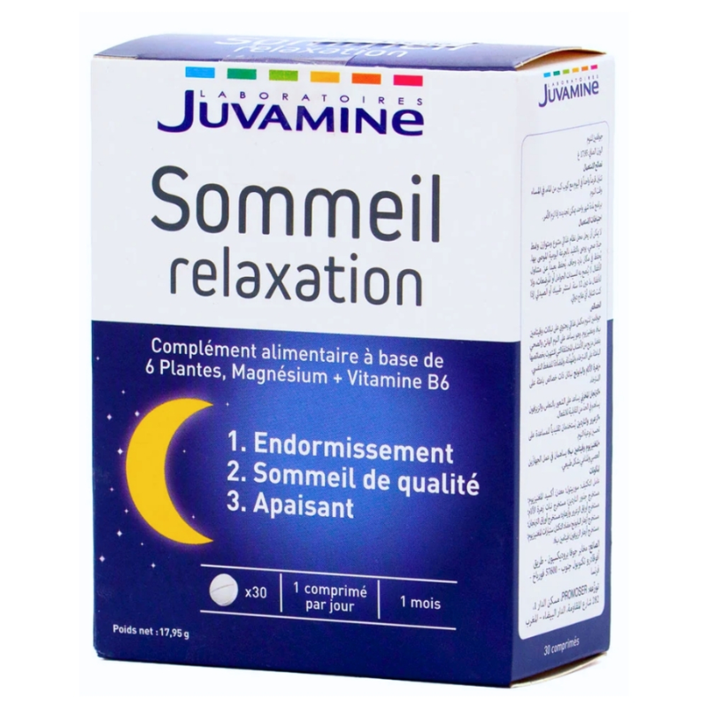 JUVAMINE SOMMEIL RELAXATION VITAMINE B 6 PLUS MAGNESIUM 30 COMPRIMES