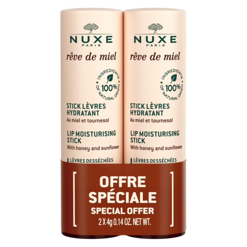 NUXE REVE DE MIEL OFFRE SPECIAL STICK LEVRE HYDRATANT 2X4G