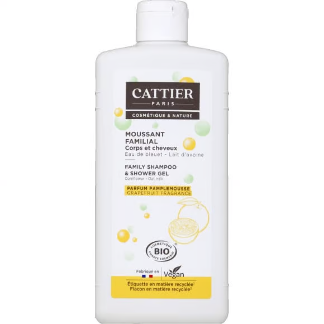 CATTIER MOUSSANT FAMILIAL CORPS ET CHEVEUX BIO PARFUM PAMPLEMOUSSE 500ML
