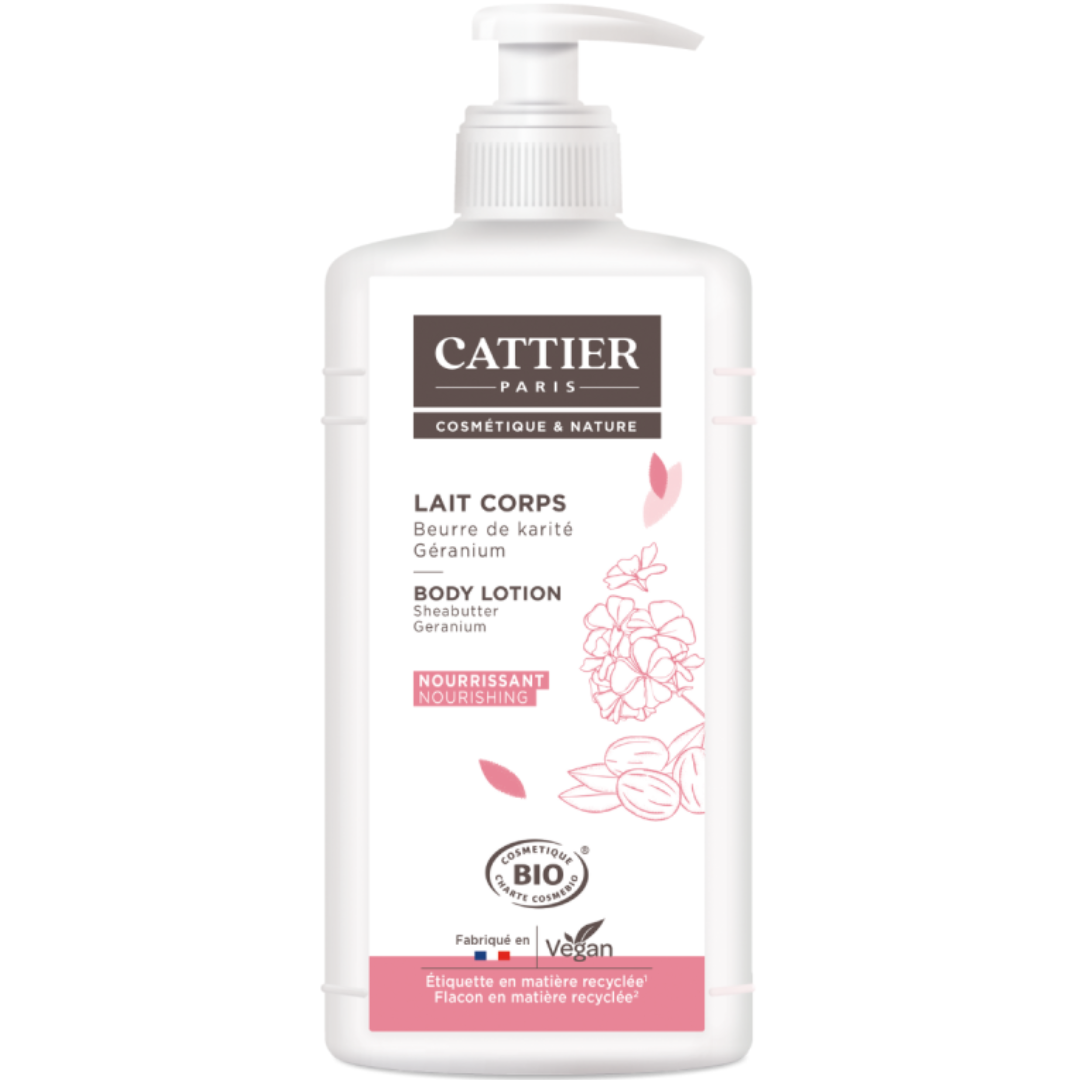 CATTIER LAIT CORPS BEURRE DE KARITE GERANIUM 500ML