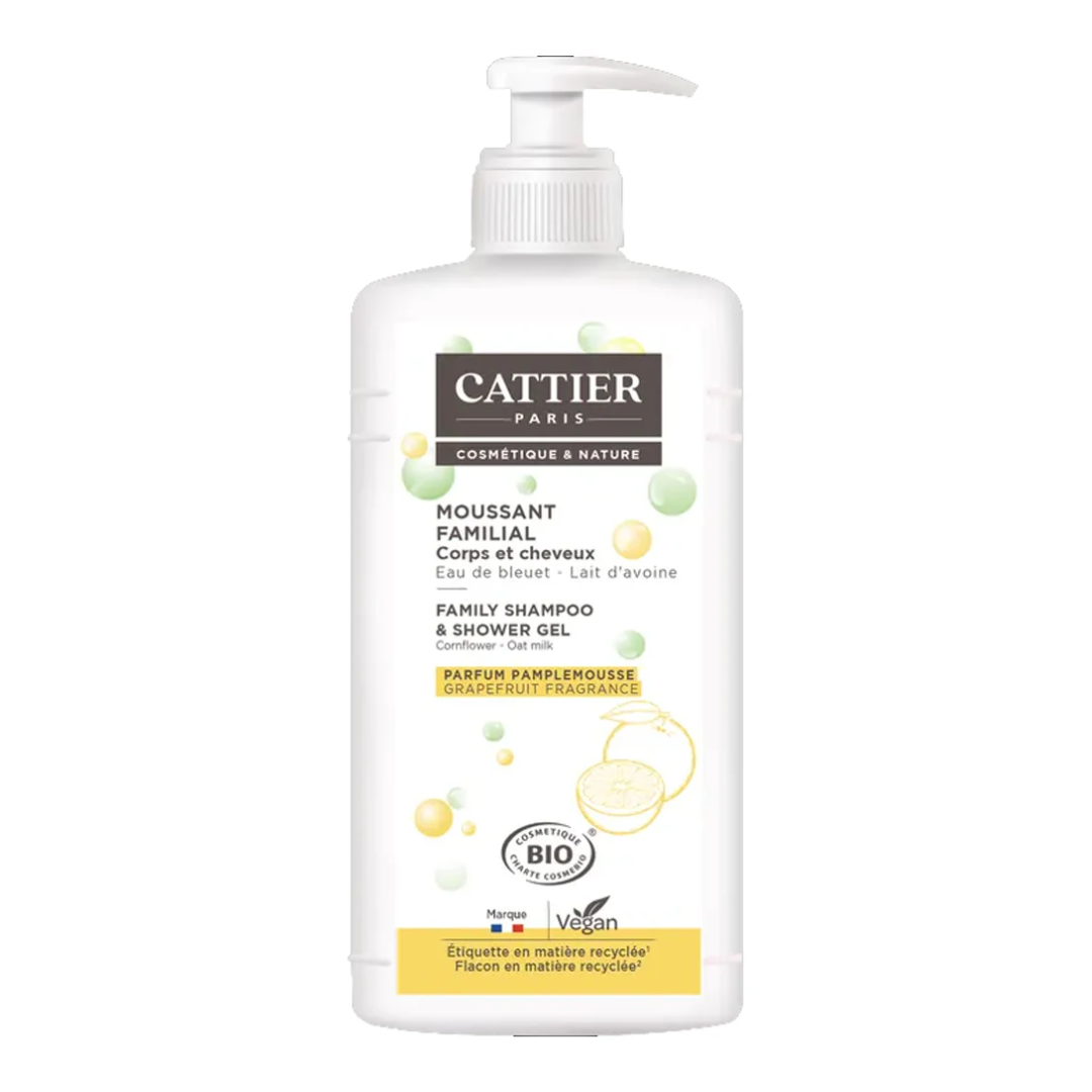CATTIER MOUSSANT FAMILIAL CORPS ET CHEVEUX 1 LITRE