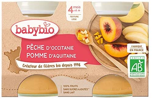 BABYBIO PECHE D'OCCITANIE POMME DE NOUVELLE AQUITAINE 2X130G