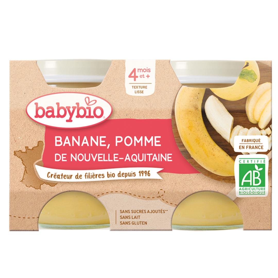 BABYBIO PETIT POT POMME BANANE 2*130G