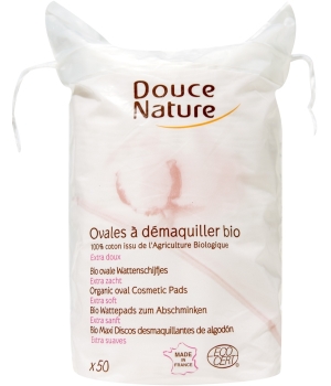 DOUCE NATURE 50 OVALES A DEMAQUILLER COTON BIO 50 G