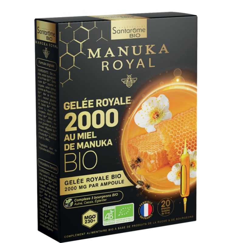 SANTAROME BIO MANUKA ROYAL GELEE ROYAL 2000 20 AMPOULES 10 ML