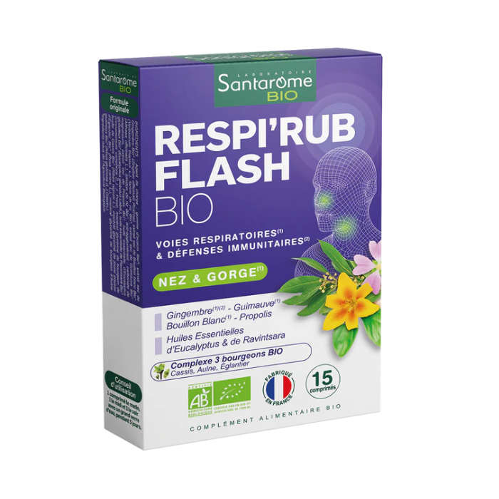 SANTAROME BIO RESPIRUB FLASH BIO 15 COMPRIMES