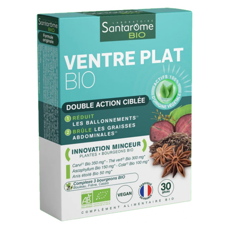 SANTAROME BIO VENTRE PLAT DOUBLE ACTION CIBLEE 30 GELULES
