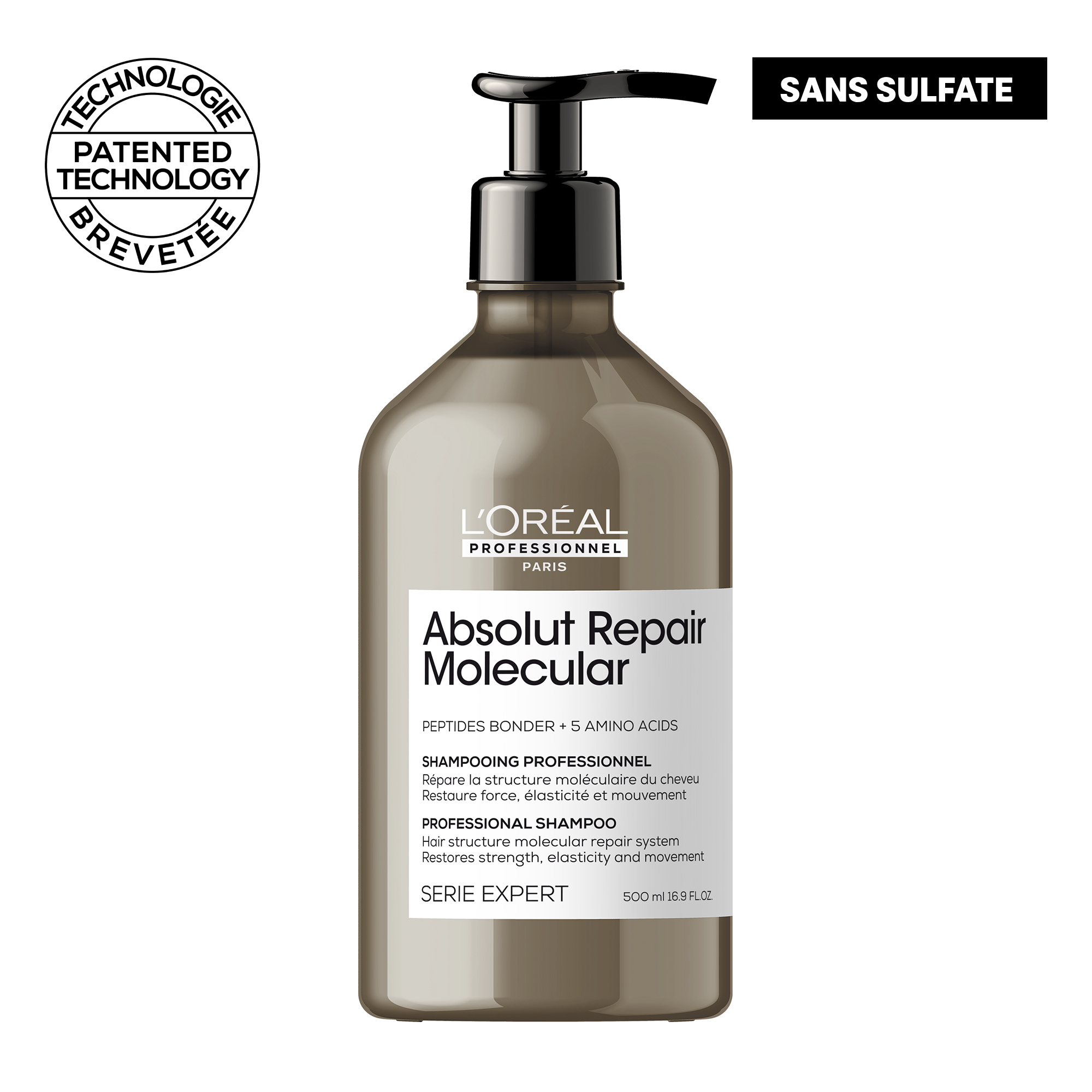 L'OREAL PROFESSIONNEL ABSOLUT REPAIR MOLECULAR SHAMPOOING PROFESSIONNEL SANS SULFATE 500 ML