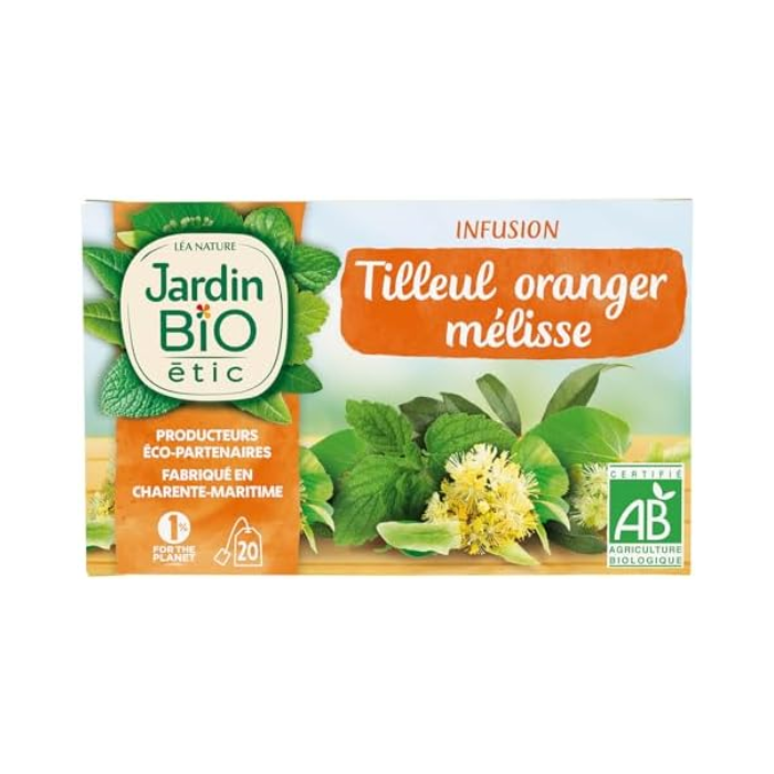 JARDIN BIO INFUSION TILLEUL ORANGER MELISSE 20 SACHETS