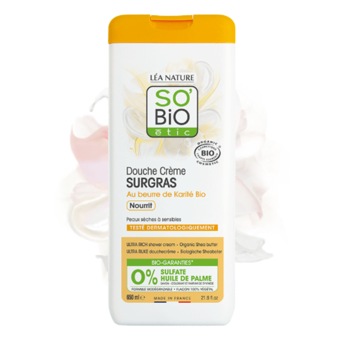 SO BIO DOUCHE CREME SURGAS AU BEURRE DE KARITE BIO NOURRIT 650 ML