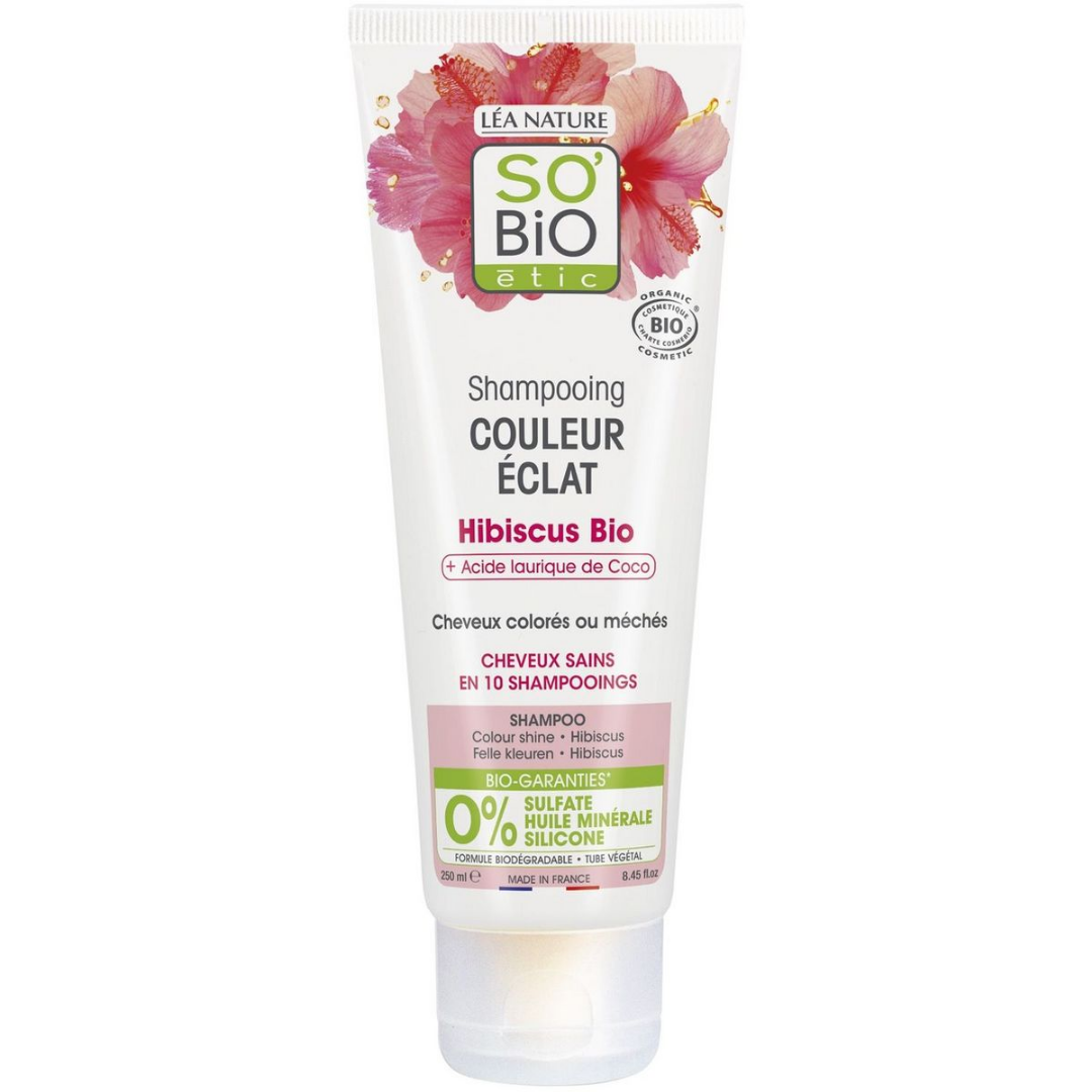 SO BIO SHAMPOING COULEUR ECLAT HIBISCUS BIO ET ACIDE LAURIQUE DE COCO 250 ML