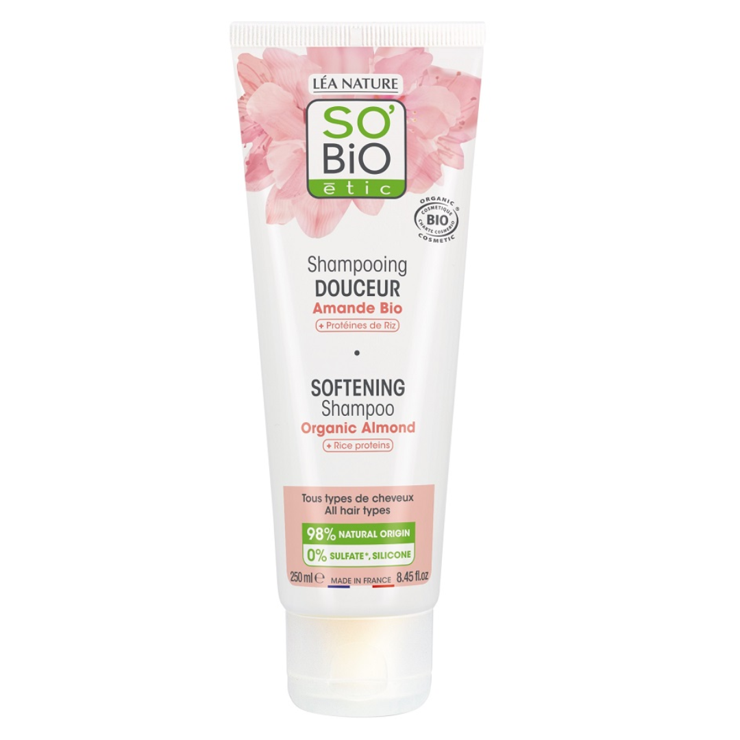 SO BIO SHAMPOING DOUCEUR AMANDE BIO ET PROTEINES DE RIZ 250 ML