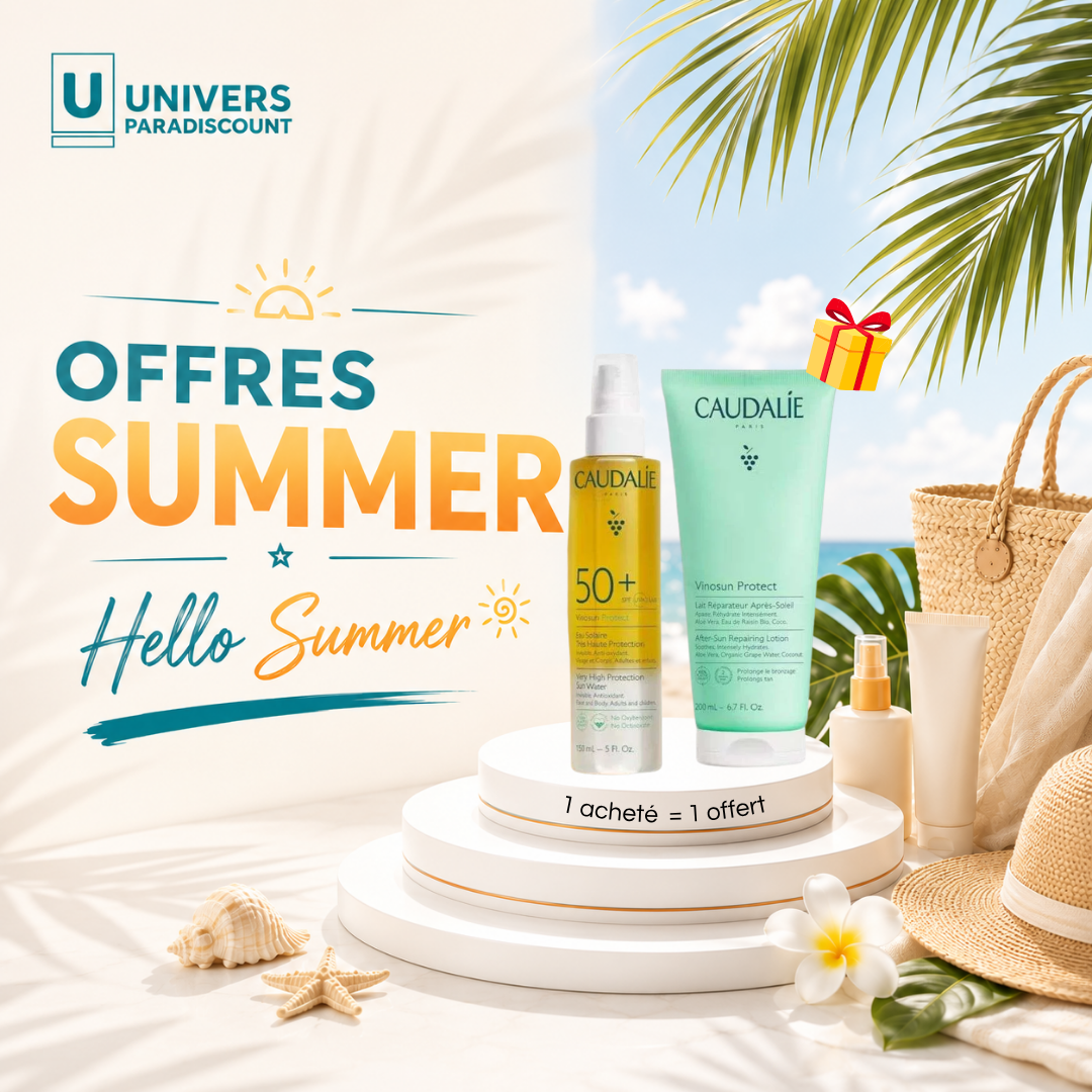 CAUDALIE OFFRE VINOSUN PROTECT EAU SOLAIRE SPF 50 + 150 ML + LAIT REPARATEUR APRES SOLEIL 200ML OFFERT