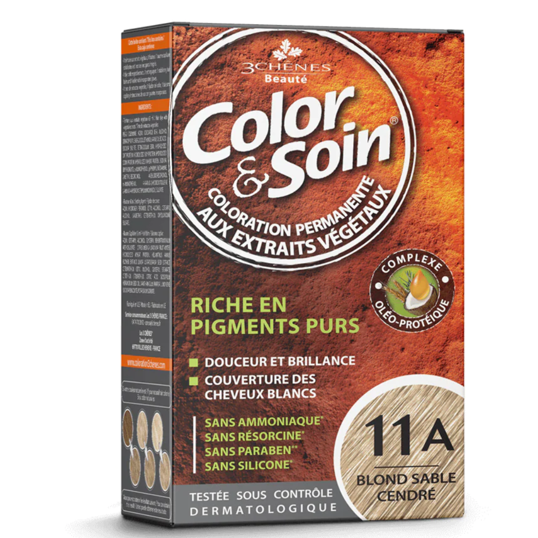 3 CHENES COLOR ET SOIN COLORATION PERMANENTE 11A BLOND SABLE CENDRE 135 ML