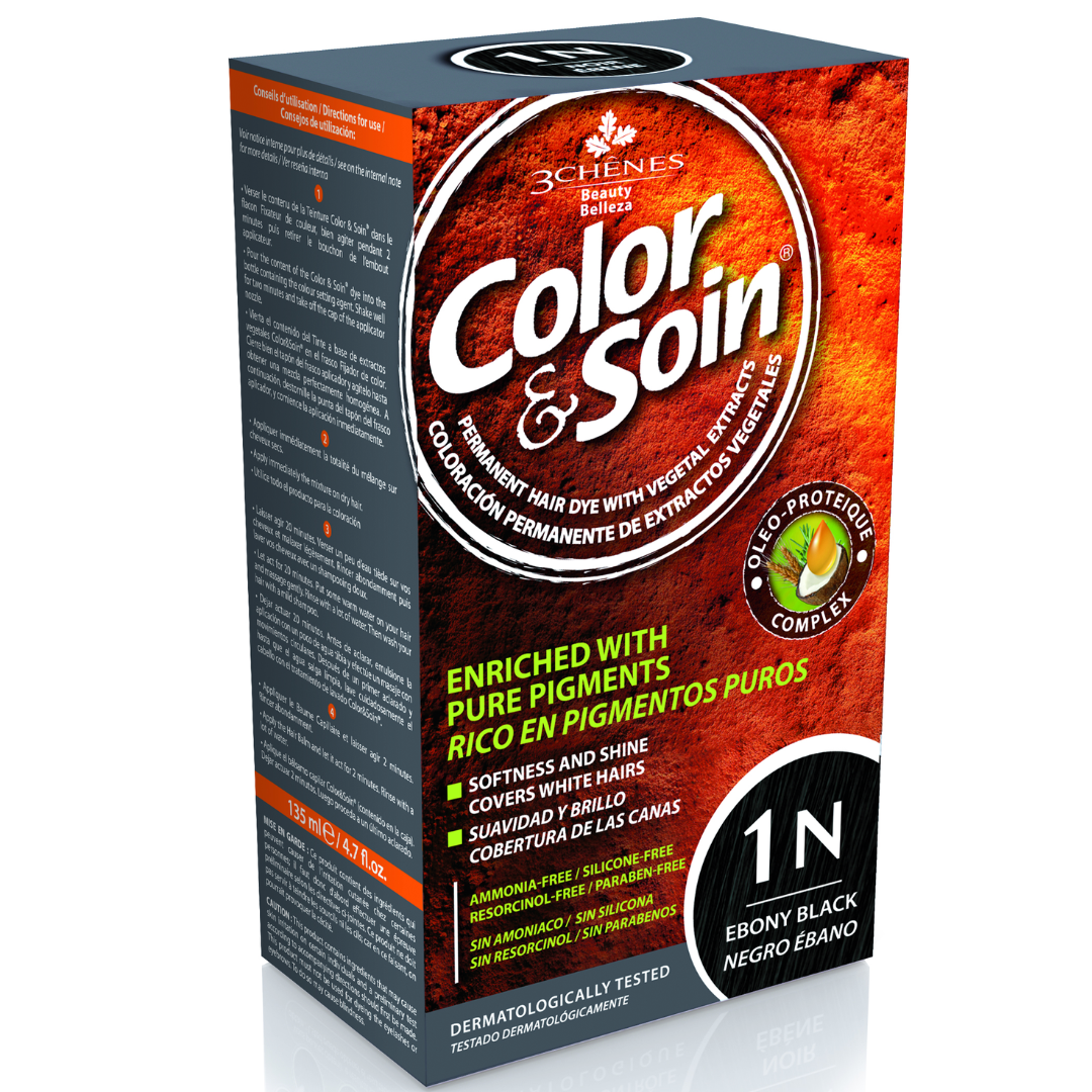 3 CHENES COLOR ET SOIN COLORATION PERMANENTE 1N NOIRE EBENE 135 ML