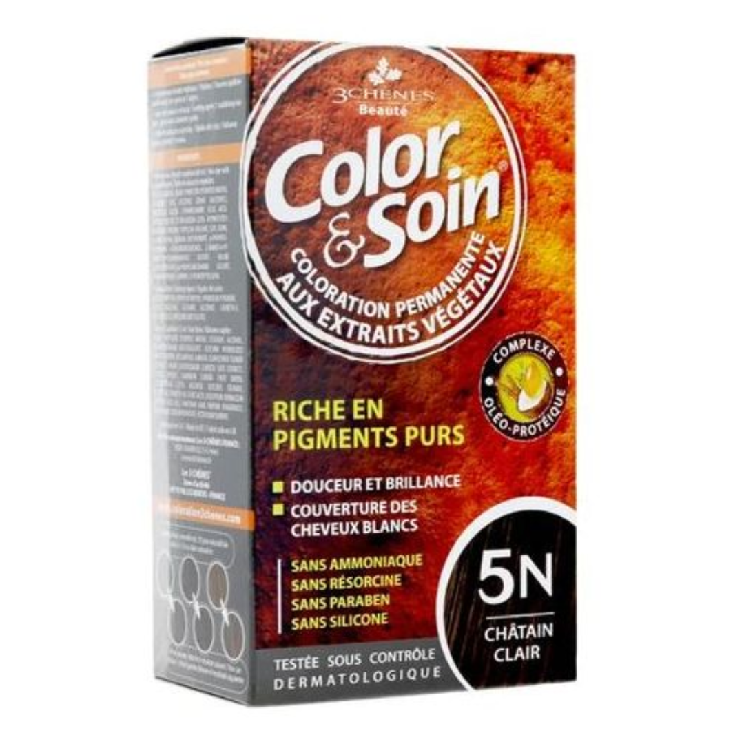 3 CHENES COLOR ET SOIN COLORATION PERMANENTE 5N CHATAIN CLAIR 135 ML