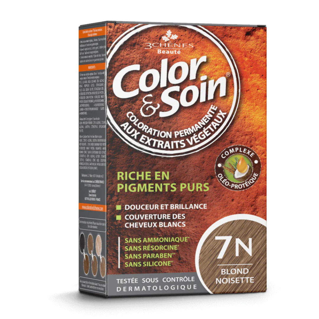 3 CHENES COLOR ET SOIN COLORATION PERMANENTE 7N BLOND NOISETTE 135 ML