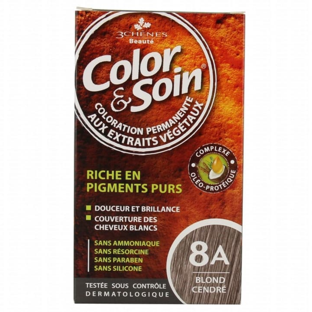 3 CHENES COLOR ET SOIN COLORATION PERMANENTE 8 A BLOND CENDRE 135 ML