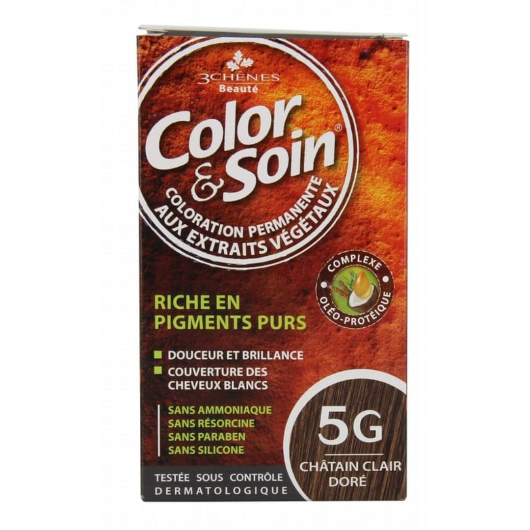 3 CHENES COLOR ET SOIN COLORATION PERMANENTE 5G CHATAIN CLAIR DORE 135 ML