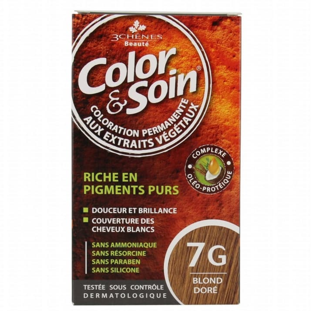 3 CHENES COLOR ET SOIN COLORATION PERMANENTE 7G BLOND DORE 135 ML