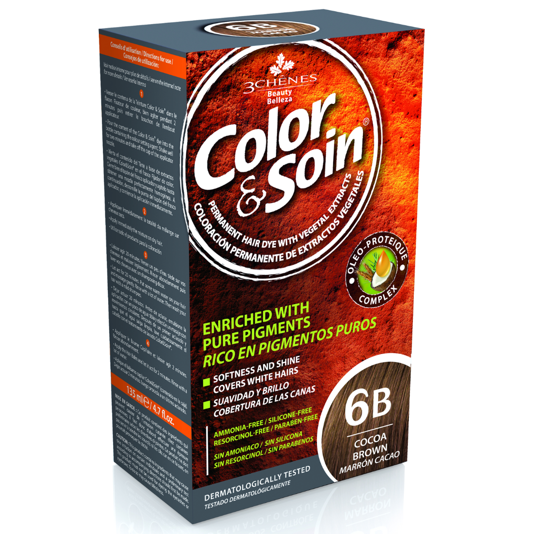 3 CHENES COLOR ET SOIN COLORATION PERMANENTE 6B MARRON CACAO 135 ML