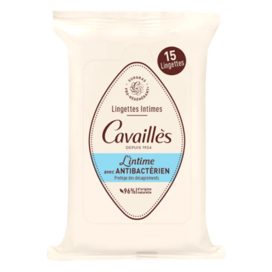 ROGE CAVAILLES LINGETTE INTIME AVEC ANTI BACTERIEN 15 UNITES
