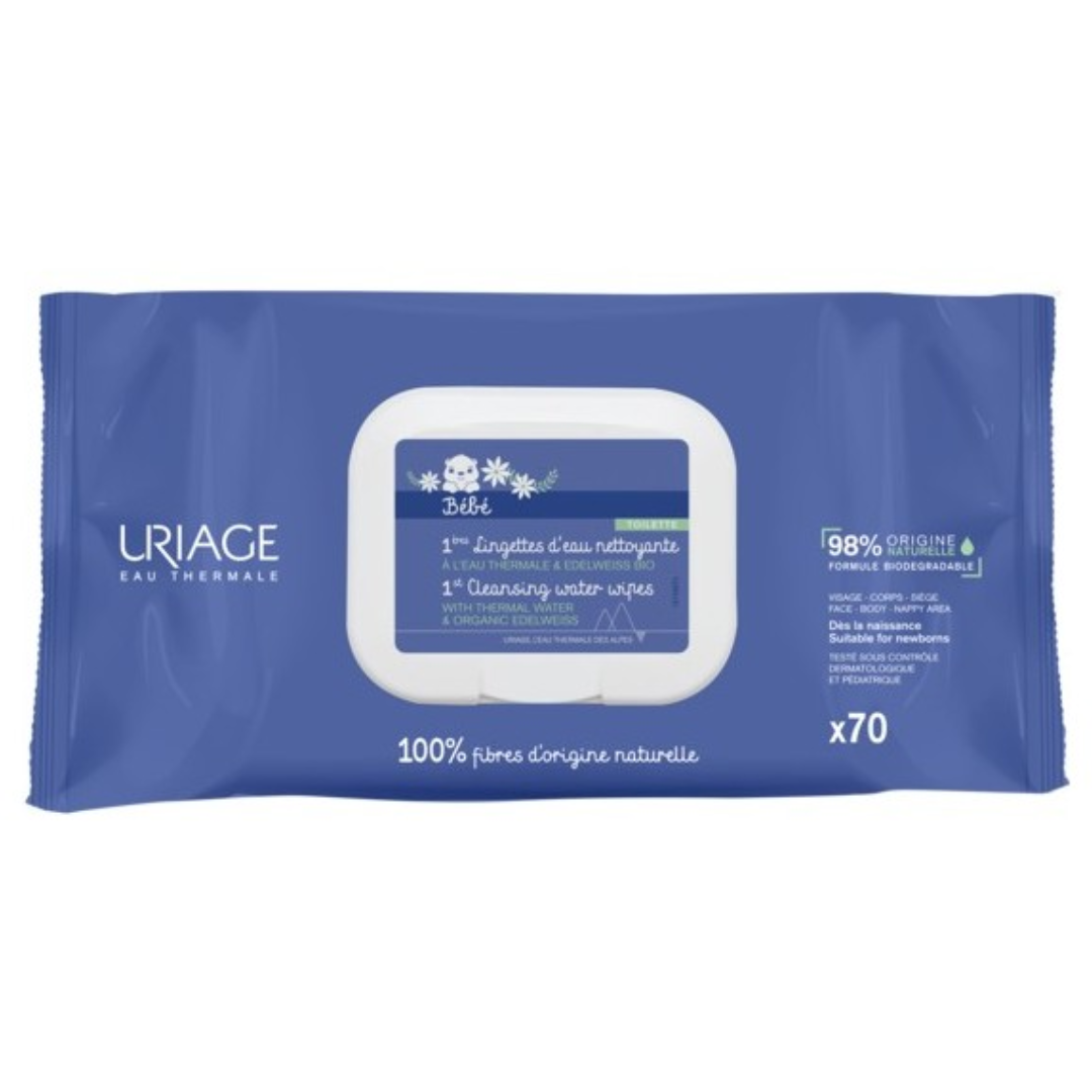 URIAGE BEBE 1ERE LINGETTES D'EAU NETTOYANTES * 70