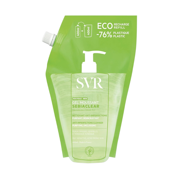 SVR SEBIACLEAR GEL MOUSSANT ECO RECHARGE 400 ML