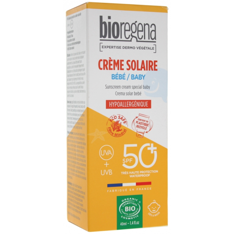 BIOREGENA CREME SOLAIRE HAUTE TOLERANCE BEBE SPF50+ 40ML