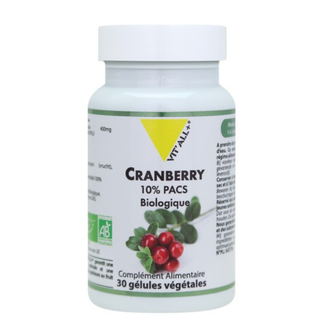 VITALL+ cranberry 10% Pacs biologique 30 gelules