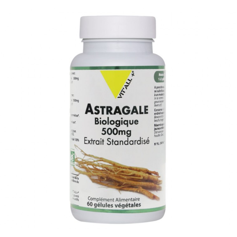 VIT'ALL+ ASTRAGALE BIOLOGIQUE 500MG COMPLEMENT ALIMENTAIRE 60 GELULES