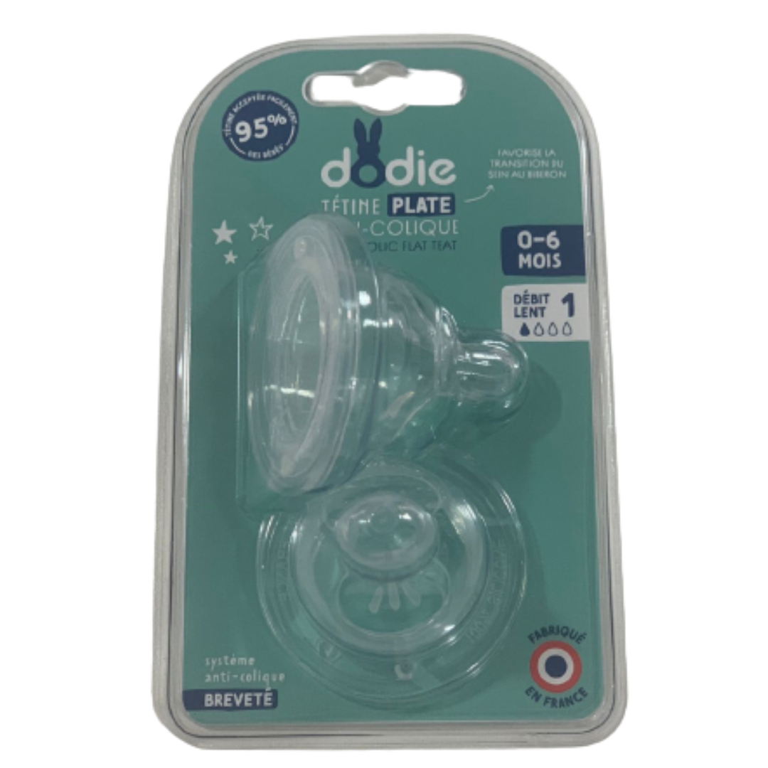 DODIE TETINE PLATE SENSATION+ ANTI COLIQUE D1 0-6M X2