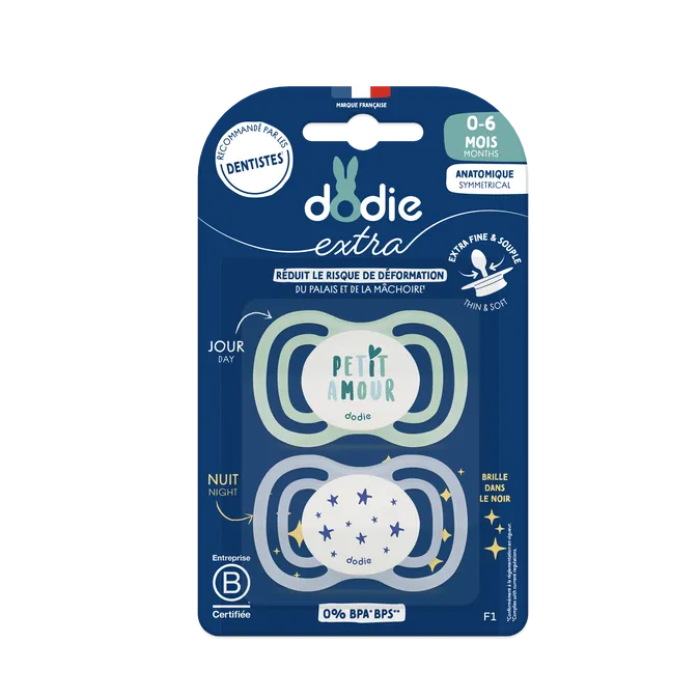 DODIE SUCETTE ANATOMIQUE EXTRA 0-6MOIS F1 DUO JOUR ET NUIT