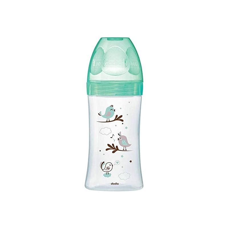 DODIE BIBERON ANTI COLIQUE TETINE RONDE 3 VITESSES 270ML VERRE 0-6 MOIS