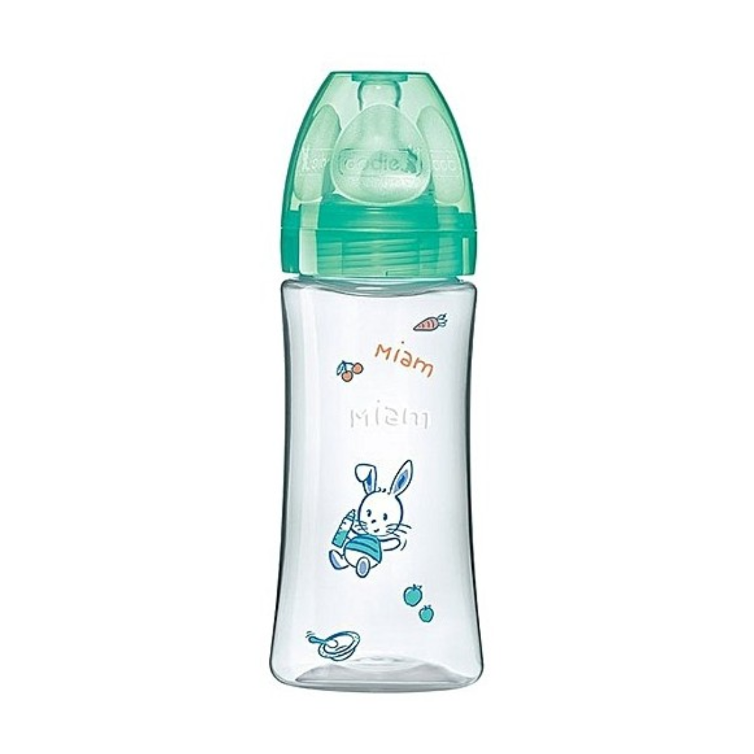 DODIE BIBERON ANTI COLIQUE TETINE RONDE 3 VITESSE 330 ML +6 MOIS MIAM MIAM