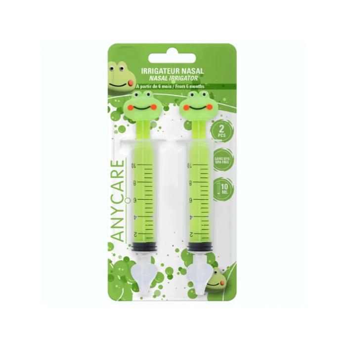 ANYCARE IRRIGATEUR NASAL 2 PIECES GRENOUILLE 10 ML 6 MOIS +