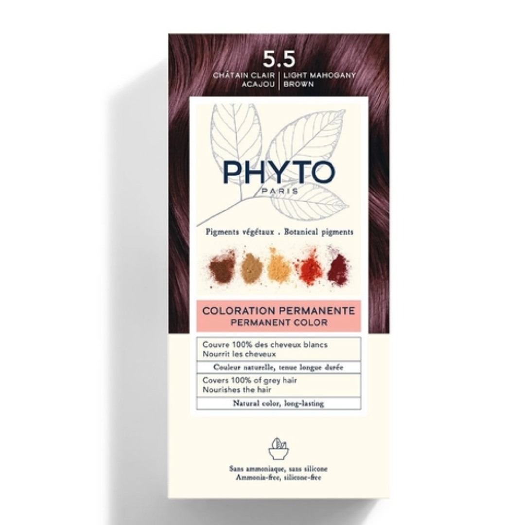 PHYTO COLOR KIT COLORATION 5.5 CHATAIN CLAIR ACAJOU