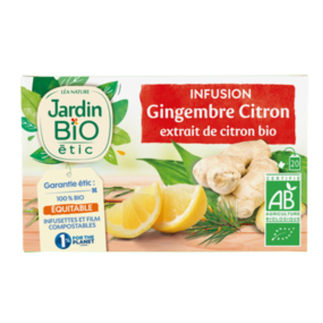 JARDIN BIO INFUSION GINGEMBRE CITRON 20 SACHETS