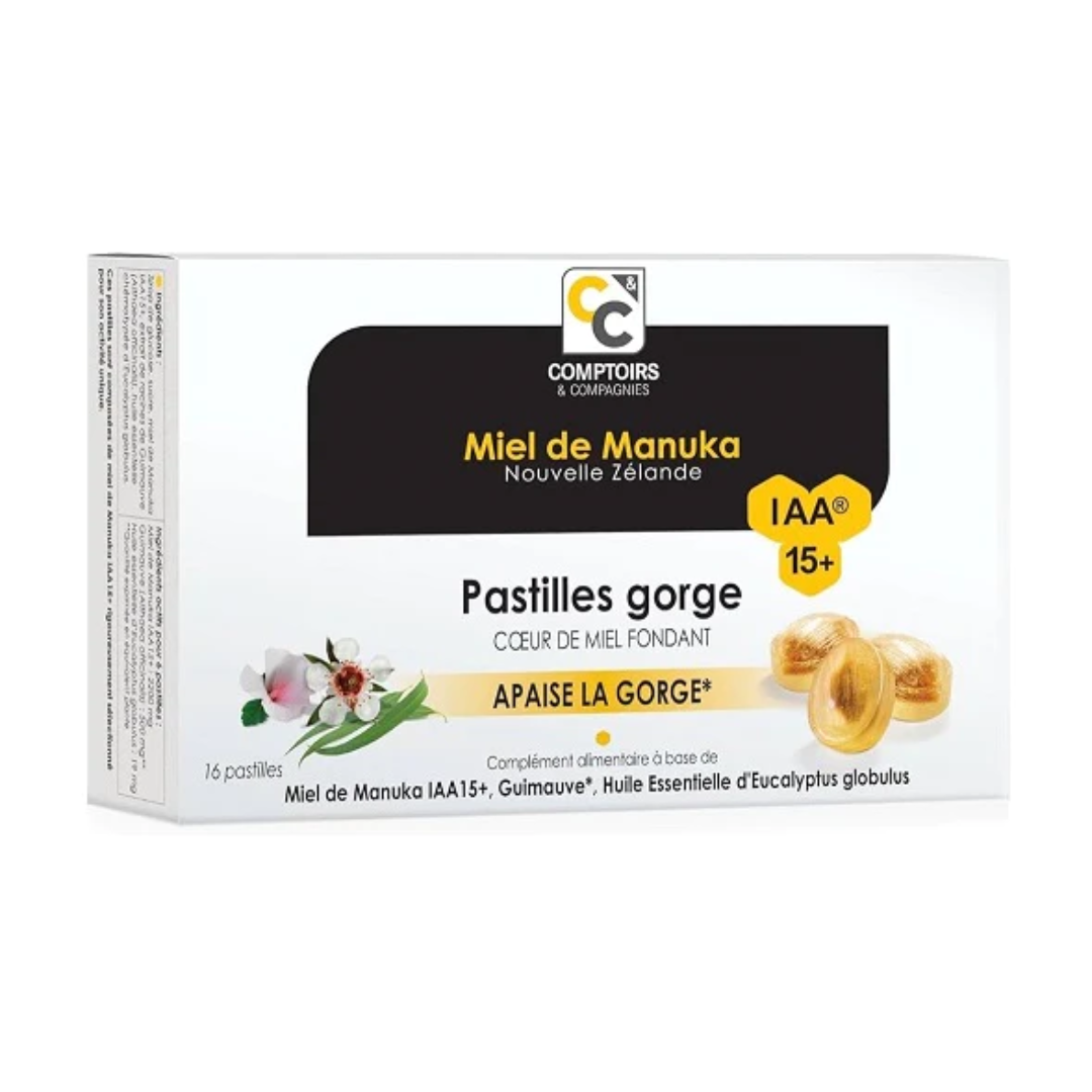 COMPTOIRS ET COMPAGNIES MIEL DE MANUKA PASTILLES GORGE 16 PASTILLES