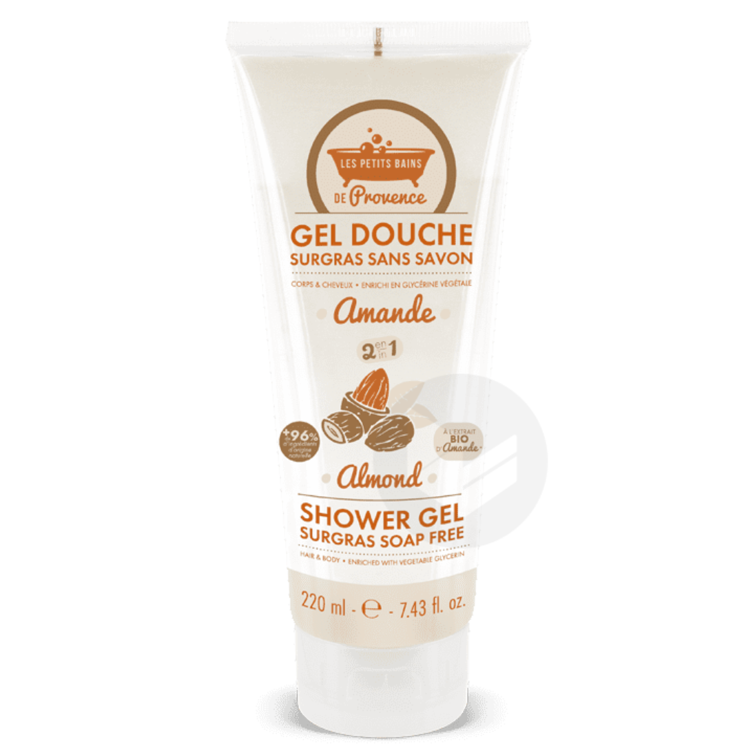 LES PETITS BAINS DE PROVENCE GEL DOUCHE SURGRAS SANS SAVON AMANDE 220 ML