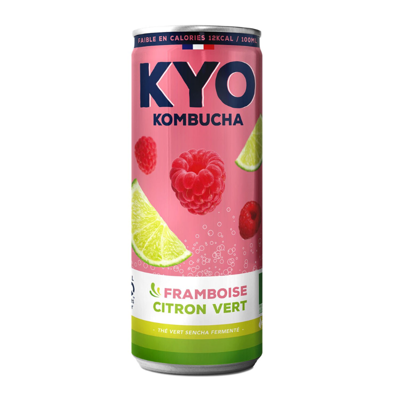 KYO KOMBUCHA CANETTE FRAMBOISE CITRON VERT 330 ML