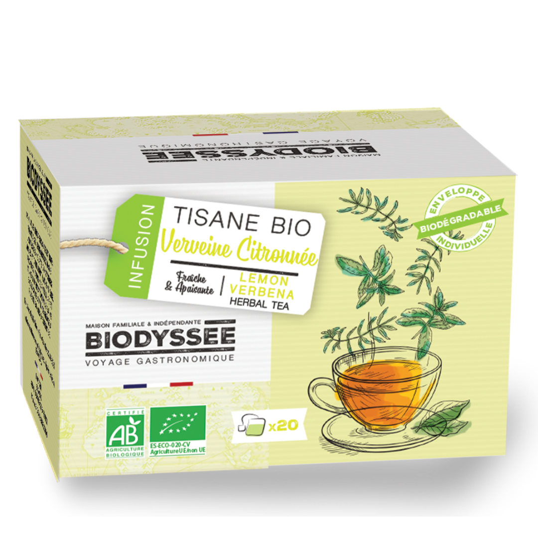 BIODYSSEE INFUSION TISANE BIO VERVEINE CITRON 20 SACHETS