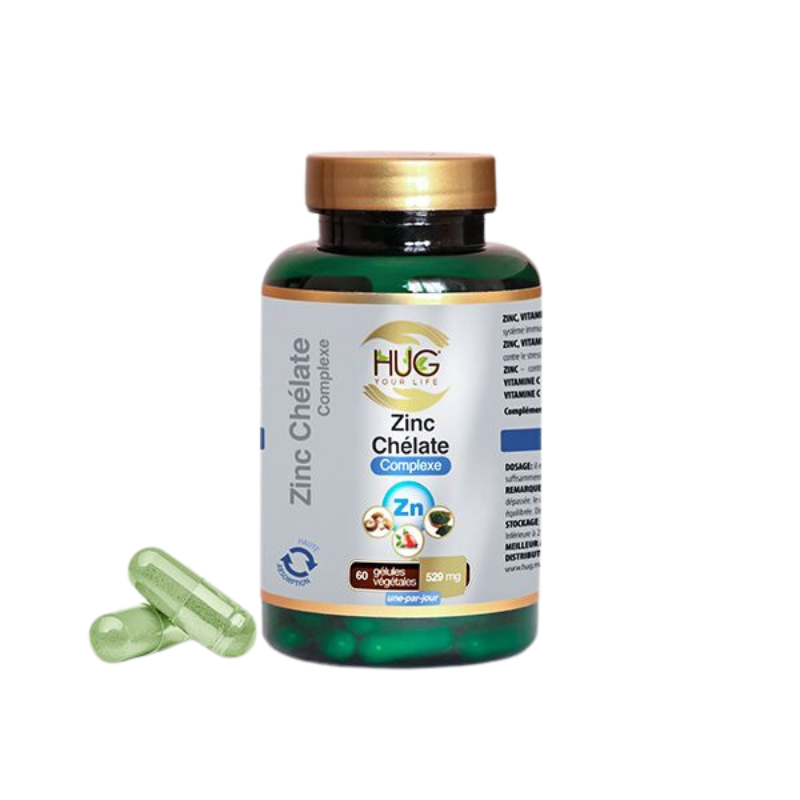 HUG ZINC CHELATE COMPLEXE 529 MG 60 CAPSULES