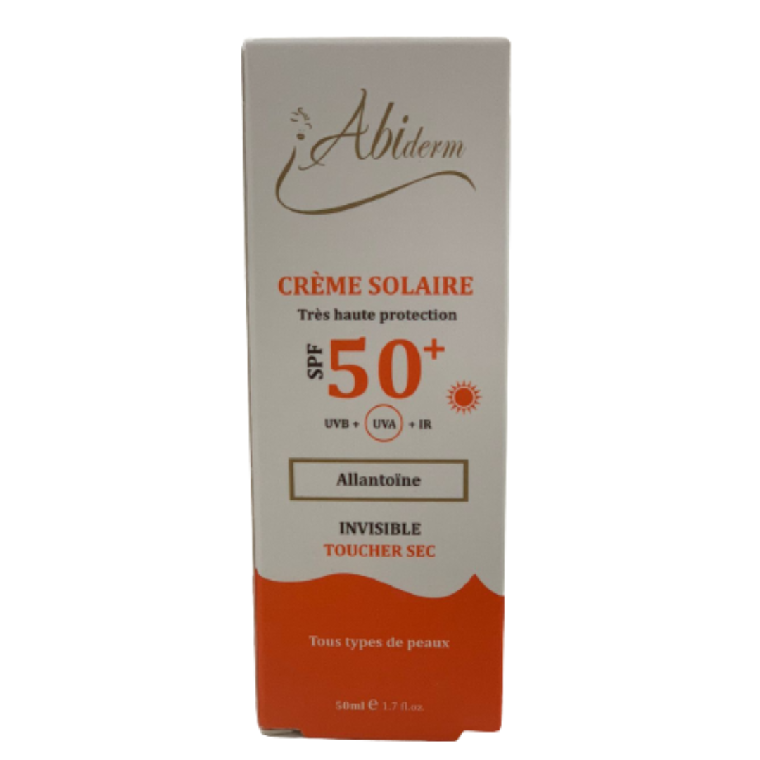 ABIDERM CREME SOLAIRE INVISIBLE SPF 50+ TOUCHER SEC 50 ML